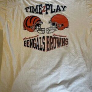 Vintage Single Stitch T Shirt Cl Browns Bangles Time 2 Play NFL All Sport Event